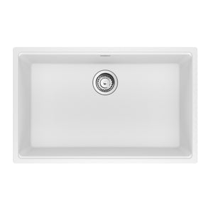 FRANKE MAG11028-PWT-S Maris Undermount 33-in x 22-in Granite Single Bowl Kitchen Sink in Polar White In Polar White