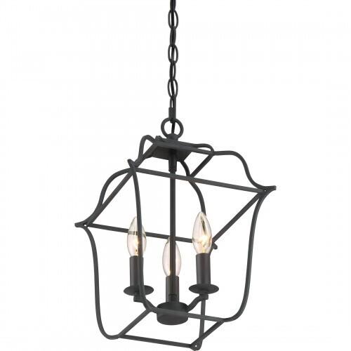 Quoizel GLY5203BA Gallery 3 light foyer ryl ebony Pendant
