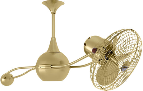 Matthews Fan B2K-BRBR-MTL Brisa 360° counterweight rotational ceiling fan in Brushed Brass finish with metal blades.