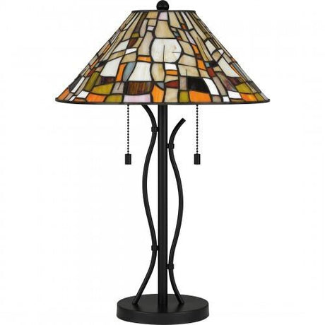 Quoizel TF5619MBK Tiffany Table lamp tiffany 2 lights matte black Table Lamp