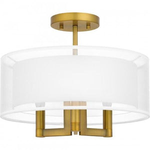 Quoizel QSF5576AB Quoizel Semi-Flush Mount Semi flush 3 lights aged brass Semi-Flush Mount