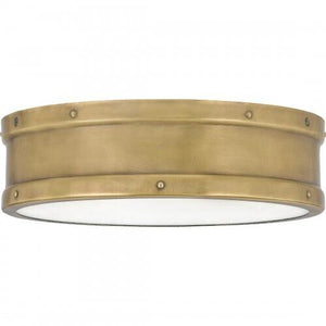 Quoizel QF5224WS Ahoy Flush mount led light weathered brass Flush Mount