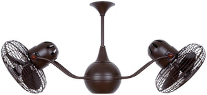 Matthews Fan VB-BZZT-MTL Vent-Bettina 360° dual headed rotational ceiling fan in bronzette finish with metal blades.