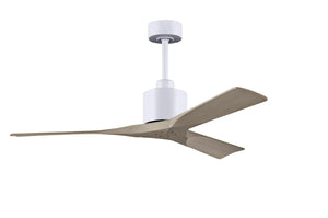 Matthews Fan NK-MWH-GA-52 Nan 6-speed ceiling fan in Matte White finish with 52” solid gray ash tone wood blades