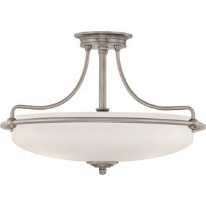 Quoizel GF1721AN Griffin Semi flush antq nikl 21"d Semi-Flush Mount