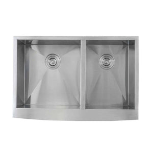 LENOVA SS-AP-D33 Undermount Double Bowl 33 x 22-1/4 10 - Brushed Satin FARMHOUSE KITCHEN SINK Farmhouse Sinks,Kitchen,Kitchen Sinks, Lenova Apron Front Stainless Steel Sinks