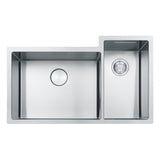 FRANKE CUX16021-W Culinary Center 35-in.  x 21-in. 19 Gauge Stainless Steel Undermount Double Bowl Kitchen Sink Workstation - CUX16021-W In Diamond