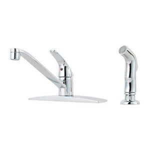 Pfirst Series 1-Handle Kitchen Faucet with Side Spray in Polished Chrome