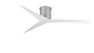 Matthews Fan EKH-BN-WH Eliza-H 3-blade ceiling mount paddle fan in Brushed Nickel finish with gloss white ABS blades.