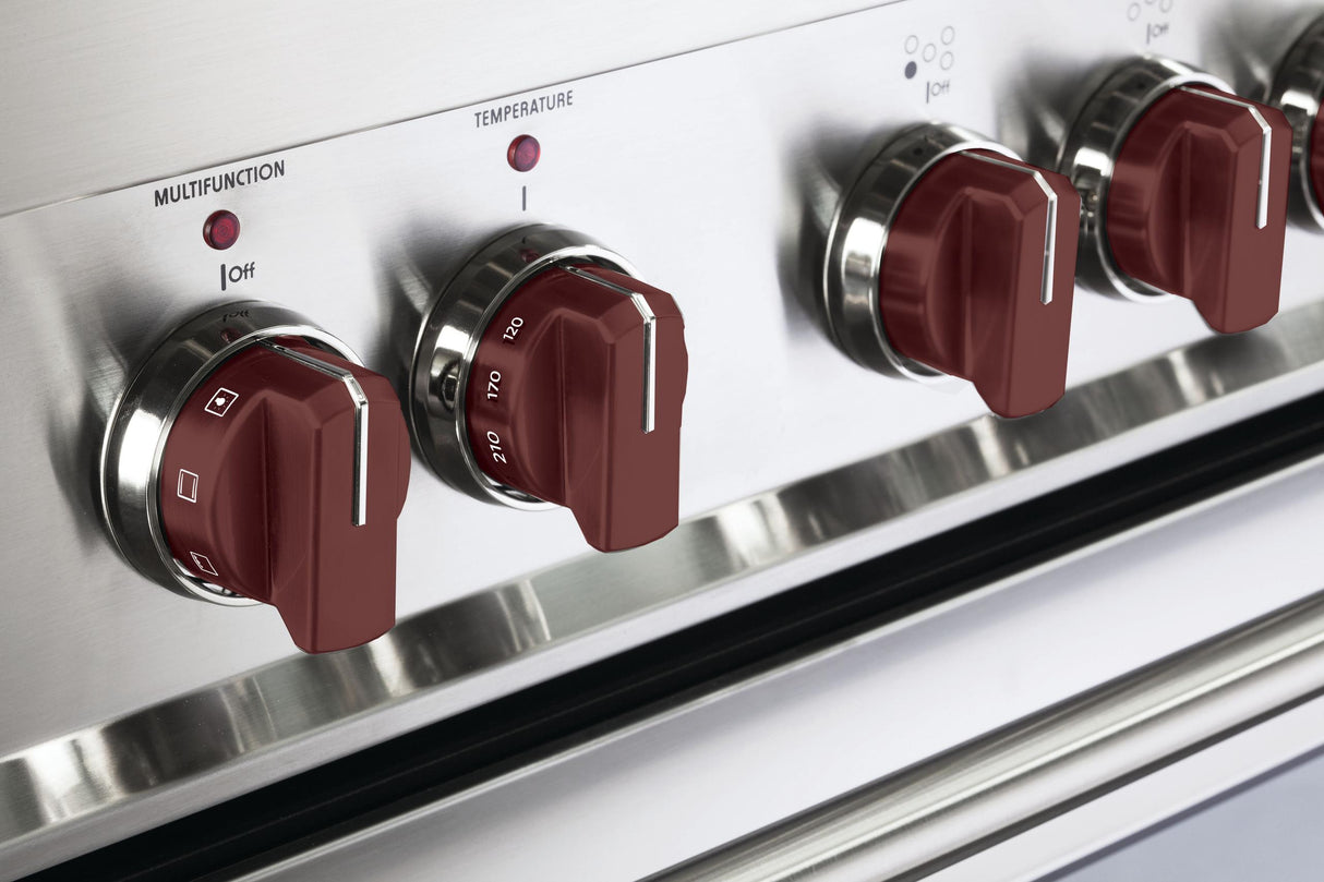 Verona VEKNDGESBU Color Knob Set for Designer Single Oven Dual Fuel Range - Burgundy