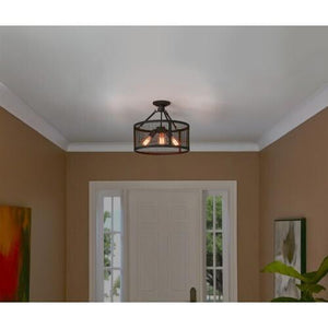 Quoizel WLR1716MB Wilder 3lt semi flush 16" mottled black Semi-Flush Mount