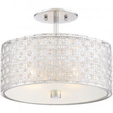 Quoizel PCVY1714C Verity Crystal Semi Flush Mount Ceiling Lighting, 3-Light, 300 Watts, Polished Chrome (12"H x 15"W)