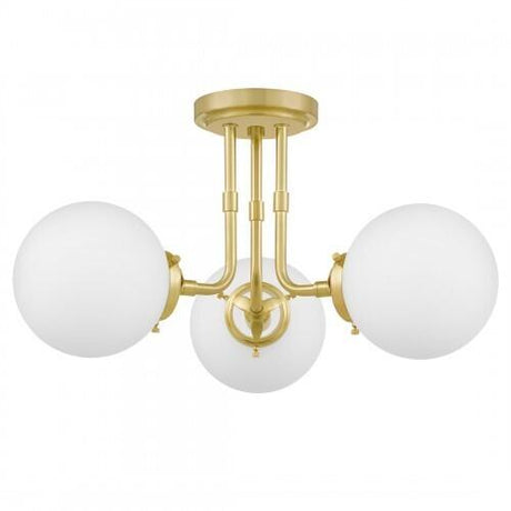 Quoizel LRY1720Y Landry Semi flush mount 3 light satin brass Semi-Flush Mount