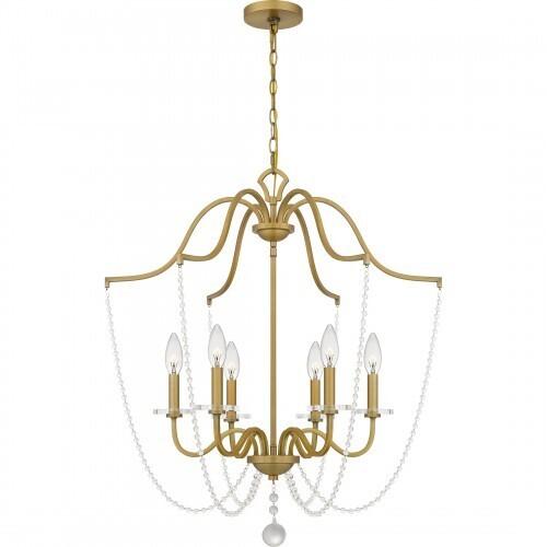 Quoizel SDY5028AB Sunday Chandelier 6 lights aged brass Chandelier