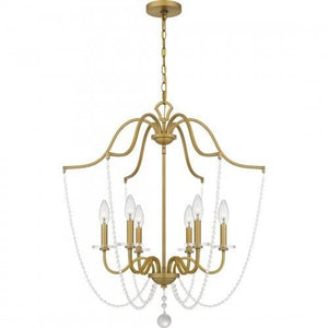 Quoizel SDY5028AB Sunday Chandelier 6 lights aged brass Chandelier