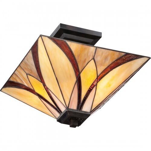 Quoizel TFAS1714VA Asheville Semi-flush tiffany valiant bronze 2lt Semi-Flush Mount