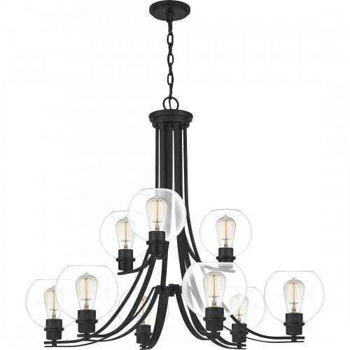 Quoizel PRUC5034MBK Pruitt Chandelier 9 light matte black Chandelier