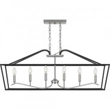 Quoizel CTA642MBK Catalina Linear chandelier 6 light matte black Island Light