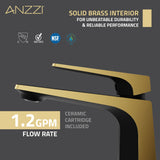 ANZZI L-AZ903MB-BG Single Handle Single Hole Bathroom Faucet With Pop-up Drain in Matte Black & Brushed Gold