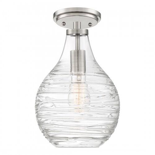 Quoizel QSF4019BN Genie Semiflush mount 1 light  brushed nickel Semi-Flush Mount
