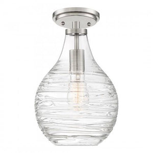 Quoizel QSF4019BN Genie Semiflush mount 1 light  brushed nickel Semi-Flush Mount