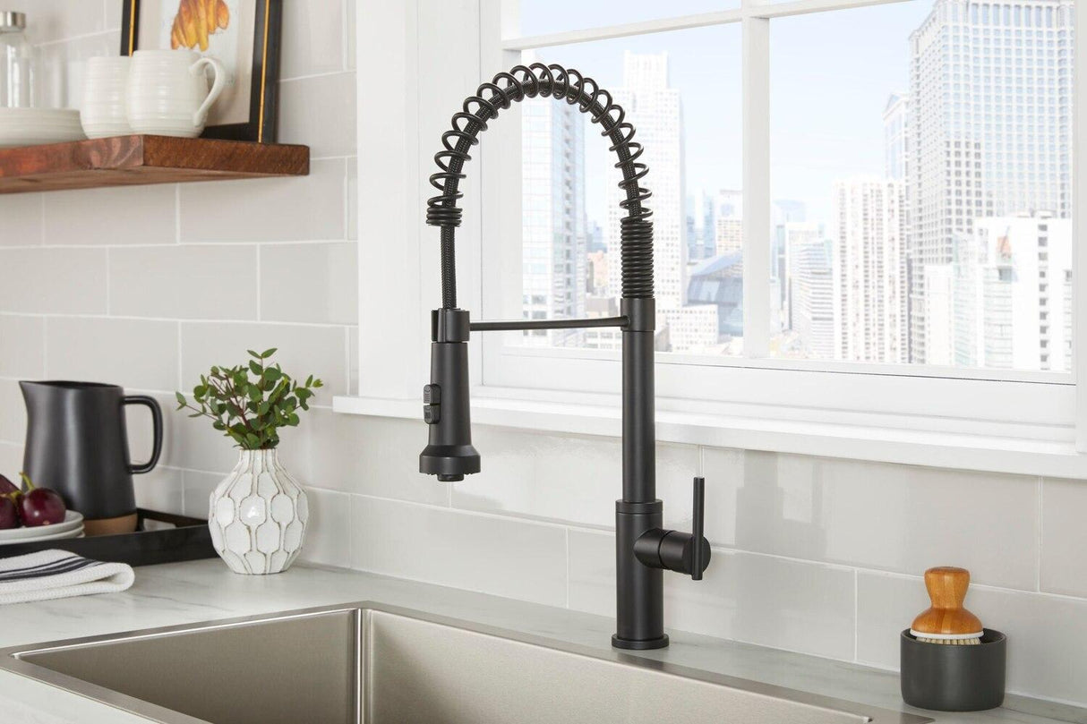 Gerber D454258 Parma Pre-rinse Single Handle Spring Pull-down Kitchen Faucet - ...