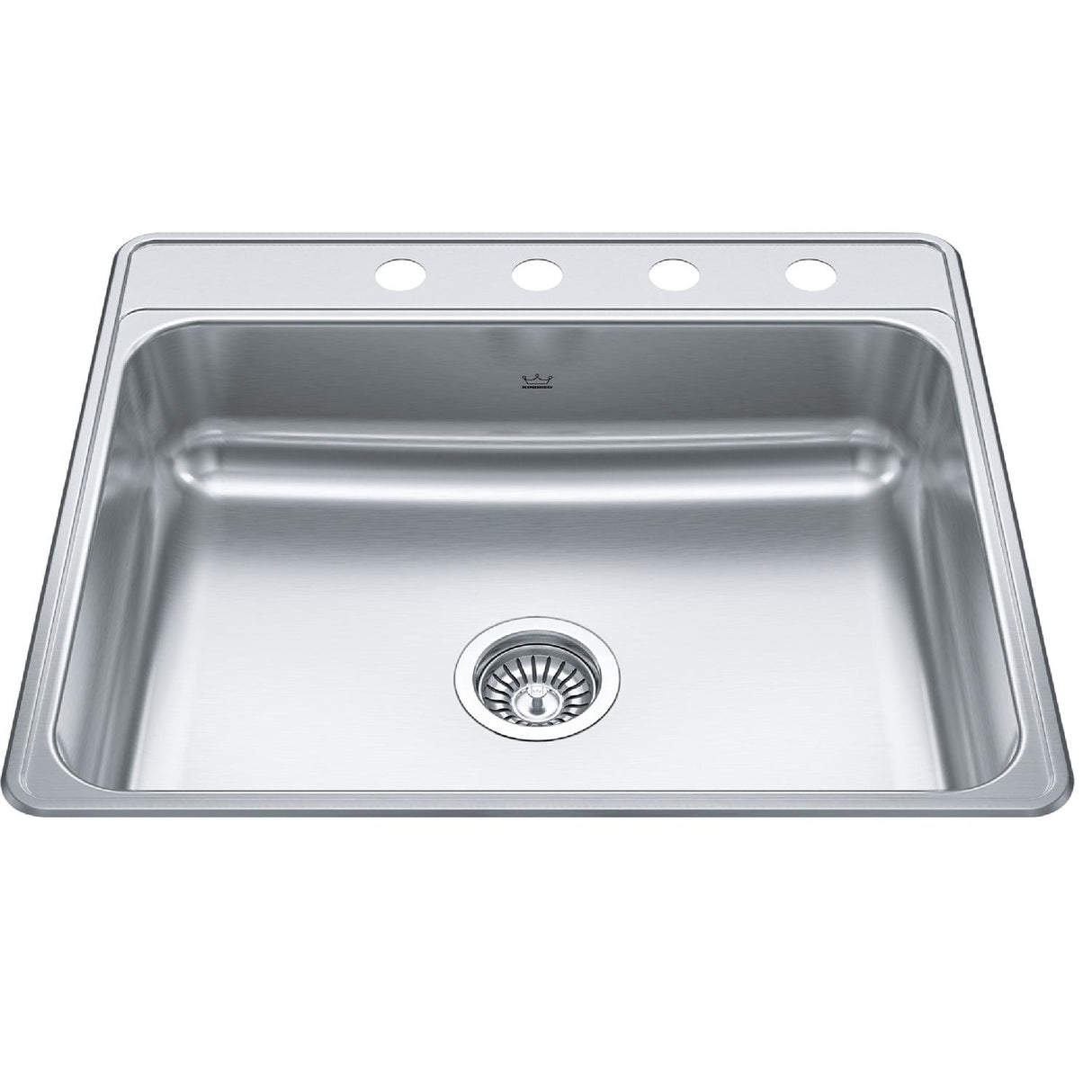 KINDRED CSLA2522-6-4N Creemore 25-in LR x 22-in FB x 6-in DP Drop In Single Bowl 4-Hole Stainless Steel Sink In Commercial Satin Finish