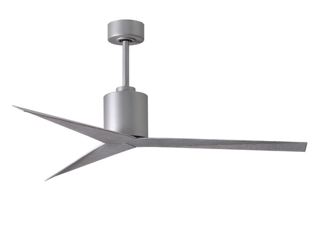 Matthews Fan EK-BN-BW Eliza 3-blade paddle fan in Brushed Nickel finish with barn wood all-weather ABS blades. Optimized for wet locations.