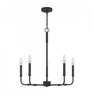 Quoizel ABR5024MBK Abner Chandelier 5 light matte black Chandelier