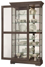 Howard Miller Tyler VI Curio Cabinet 680-638 - Aged Auburn Finish Home Decor, Six Glass Shelves, Seven Level Display Case, Locking Slide Door, No-Reach Light