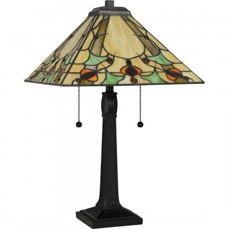 Quoizel TF5623MBK Tiffany Table lamp tiffany 2 lights matte black Table Lamp