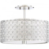 Quoizel PCVY1714C Verity Crystal Semi Flush Mount Ceiling Lighting, 3-Light, 300 Watts, Polished Chrome (12"H x 15"W)