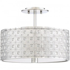 Quoizel PCVY1714C Verity Crystal Semi Flush Mount Ceiling Lighting, 3-Light, 300 Watts, Polished Chrome {Showroom Display for Sale}