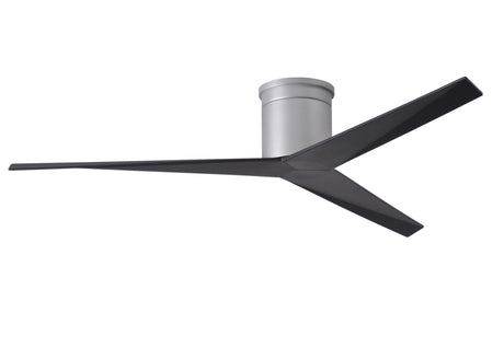 Matthews Fan EKH-BN-BK Eliza-H 3-blade ceiling mount paddle fan in Brushed Nickel finish with matte black ABS blades.