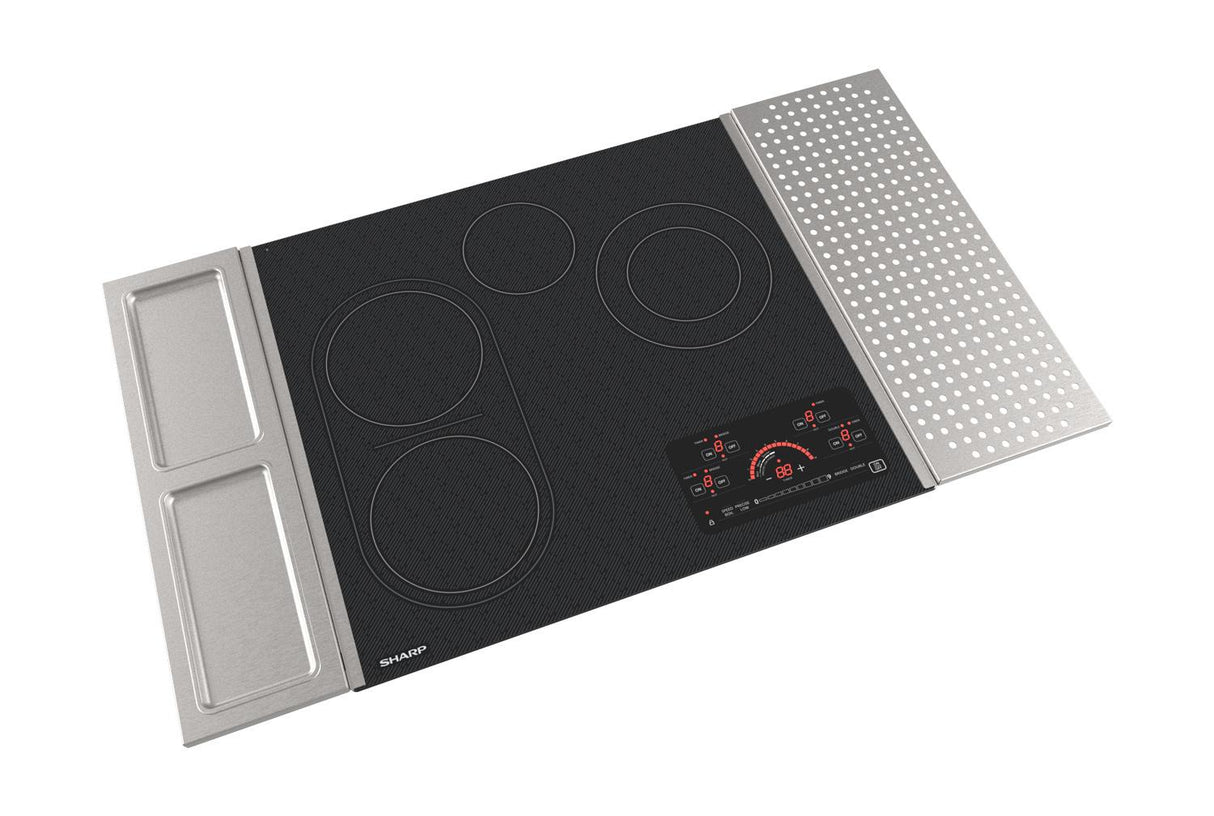 Sharp SCR2442FB 24" Electric Cooktop, 4 Heating Zones
