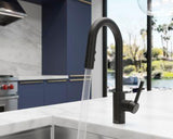 Stellen1-Handle Pull-Down Bar/Prep Kitchen Faucet in Matte Black
