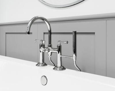 Pfister Polished Chrome Tisbury Deck Mounted Tub Filler LG6-2TBC
