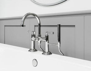 Pfister Polished Chrome Tisbury Deck Mounted Tub Filler LG6-2TBC