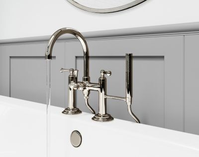Pfister Polished Nickel Tisbury Deck Mounted Tub Filler LG6-2TBD