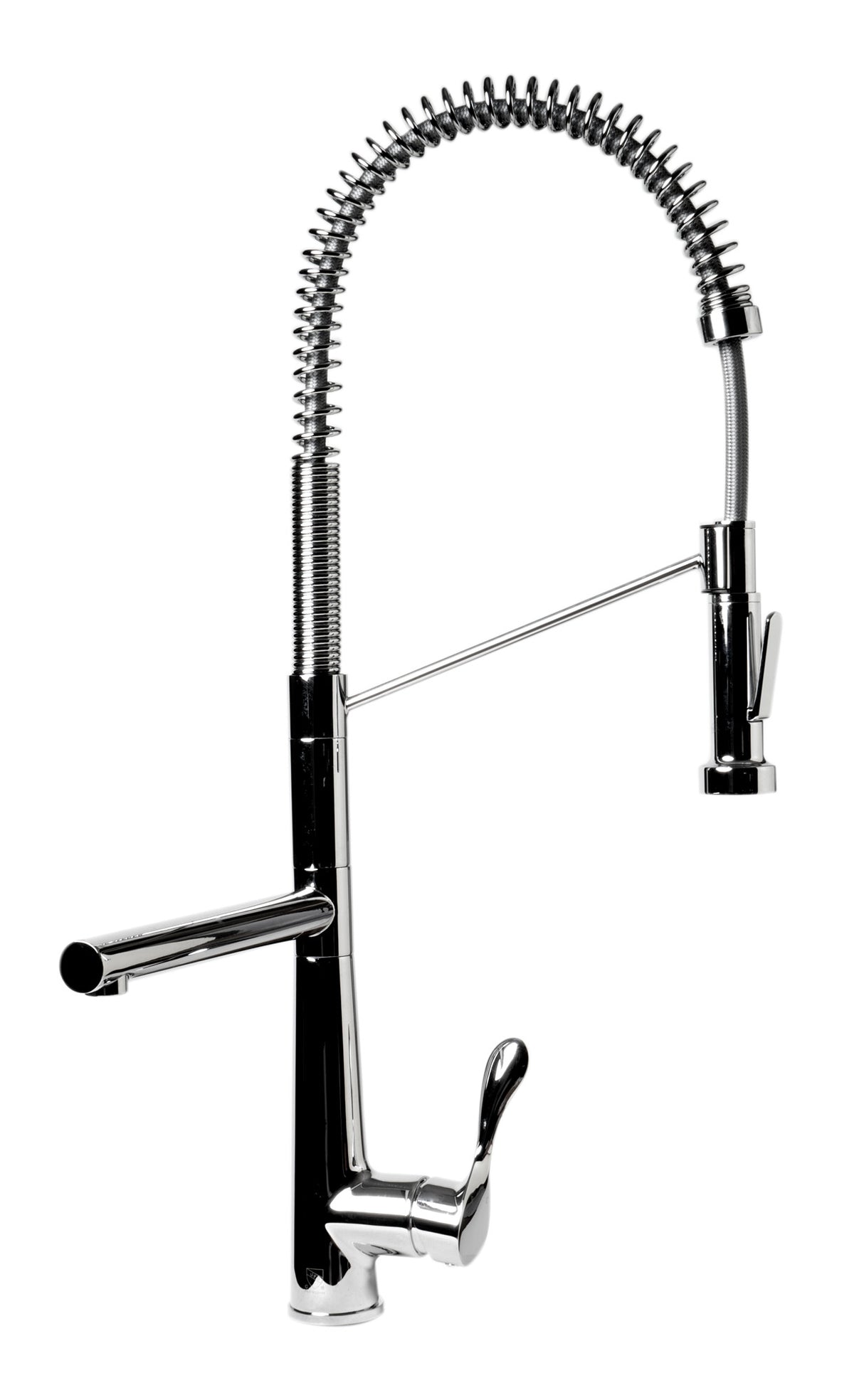 Polished Chrome Double Spout Commercial Spring Kitchen Faucet