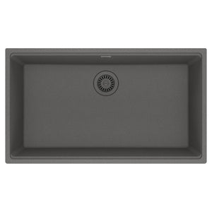 FRANKE MAG11031-SHG Maris Undermount 33-in x 18.94-in Granite Single Bowl Kitchen Sink in Stone Grey In Stone Grey