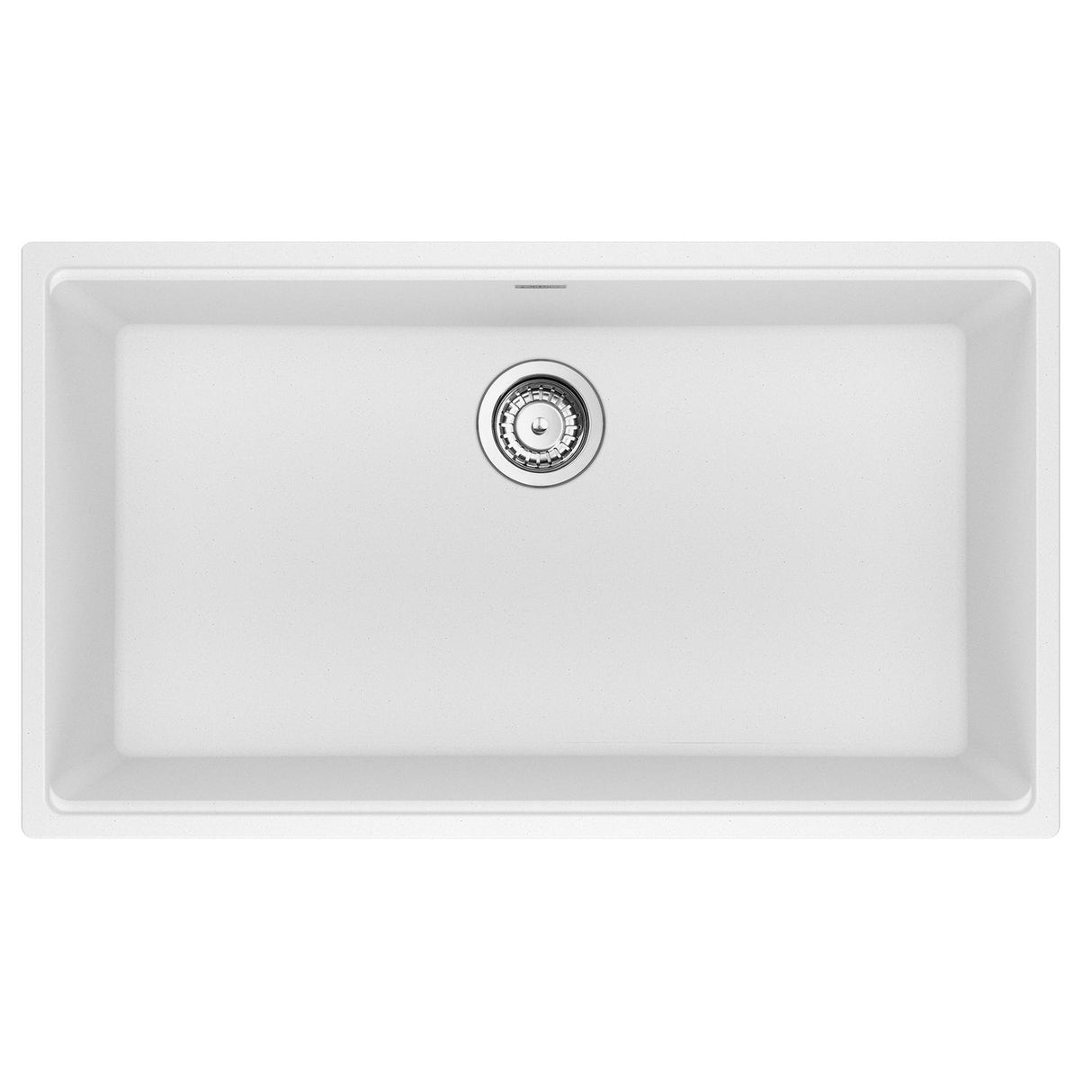 FRANKE MAG11031-PWT-S Maris Undermount 33-in x 18.94-in Granite Single Bowl Kitchen Sink in Polar White In Polar White