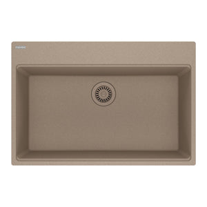 FRANKE MAG61029-OYS Maris Topmount 31-in x 20.88-in Granite Single Bowl Kitchen Sink in Oyster In Oyster
