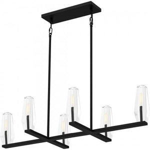 Quoizel MUT640MBK Malamute Linear chandelier 6 lights matte black Island Light