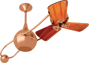 Matthews Fan B2K-BRCP-WD Brisa 360° counterweight rotational ceiling fan in Brushed Copper finish with solid sustainable mahogany wood blades.