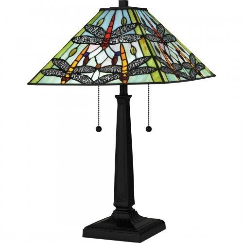 Quoizel TF16144MBK Tiffany Table lamp tiffany 2 lights matte black Table Lamp