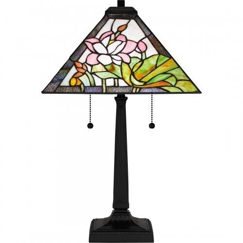 Quoizel TF16145MBK Tiffany Table lamp tiffany 2 lights matte black Table Lamp