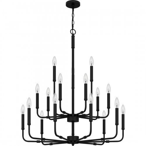 Quoizel ABR5132MBK Abner Chandelier 18 lights matte black. Chandelier