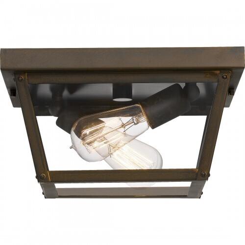 Quoizel RO1312IZ Rue De Royal Flushmount 2 lights industrial bronze Flush Mount