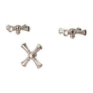 Tisbury 3-Handle Tub Filler Cross Handle Kit in Polished Nickel
